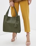 Chicca Borse Borsa a Spalla Donna in Pelle Made in italy 34x31x10 Cm - 2