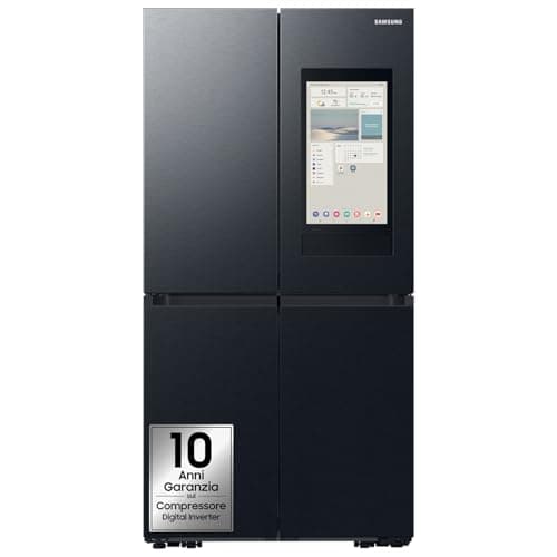 Samsung Frigorifero a 4 Porte Family Hub AI RF65DG9H0EB1/EF, Con AI Vision Inside, Wifi+AI Energy Mode, Beverage Center, Metal Back, 636 L, LxAxP: 91,2 x 183 x 72,3 cm, Antracite