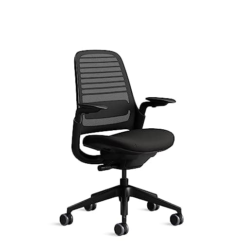 Sedia da ufficio ergonomica Steelcase Series 1 con supporto lombare LiveBack e braccioli 4D Onyx; Prodotto in Europa