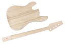 Rocktile Kit basso elettrico PB-style: kit fai-da-te completo con elettronica; corpo in paulownia, manico in acero avvitato, tastiera in palissandro, pickup split-coil, finitura naturale - 3