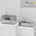 PawHut Arenero para Gatos de Acero Inoxidable XL Caja de Arena para Gatos Arenero con Borde Alto Pala Fácil de Limpiar Prueba de Fugas 60x40x29,5 cm Gris - 7