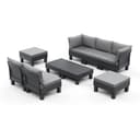 Keter Elements 7 Seater 100% recycled Outdoor Garden Furniture Modular Lounge Set - Graphite with Grey Cushions Fade Free | All Weather Resistant | Easy Clean | Zero Maintenance - 8