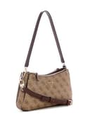 GUESS Schultertasche Umhängetasche Noelle II Tri Compartment Shoulder Crossbody Bag Latte Logo/Brown braun - 3