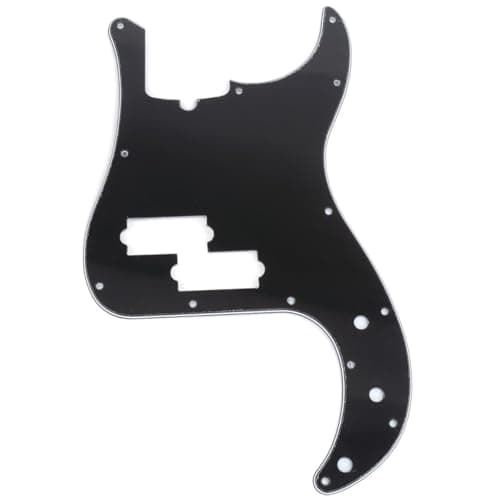 Musiclily Pro 13 Agujeros Estilo Moderno P Bass Pickguard Golpeador para Bajo Precision Bass de Fabricación Americana de 4 Cuerdas,3 capas Negro