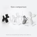 Notakia Estatua de perro grande de cerámica blanca con globo de cerámica, manualidades, decoración de escritorio, hecha a mano, moderna, pequeña estatua de animales de cerámica, adorno para decoración - 9