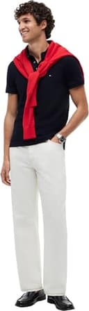 Tommy Hilfiger Men’s Short Sleeve 1985 Slim Fit Polo Shirt, Blue (Desert Sky), XL - 4