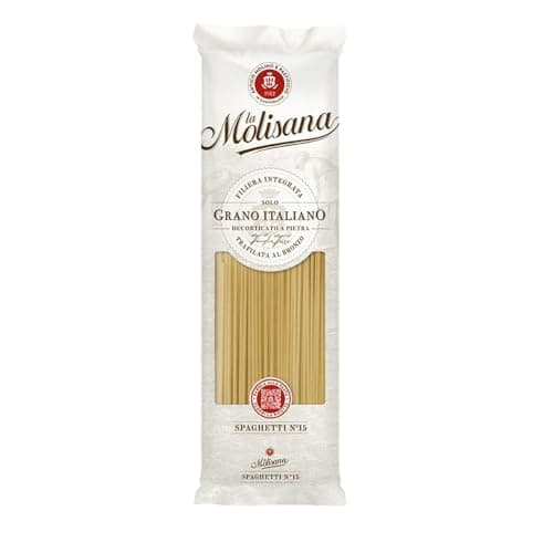 La Molisana, Spaghetti n. 15, Pasta da Solo Grano Italiano - Trafilata al Bronzo, Ruvida e Tenace con Eccellente Tenuta in Cottura - Confezione da 500 g