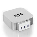Dock compatto per Mac mini M4 | 3 porte USB 3.0 (5 Gbps) + 10 Gbps tipo C | lettore di schede SD/TF | estensione Mac mini M4 Hub - 1
