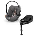 CYBEX Gold Babyschale Cloud G i-Size Plus und ISOFIX Basis Base G, Inkl. Neugeboreneneinlage, Ab Geburt bis ca. 24 Monate, Für Kinder ab 40 cm bis 87 cm, Max. 13 kg, Lava Grey - 1