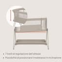 lionelo LUNA lettino portatile con materasso, co-sleeping, da neonato a 9kg, altezza e inclinazione regolabili, 4 ruote con blocco, fissaggio al letto dei genitori, arioso lettino da affiancare - 10