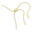 Swarovski Matrix Tennis Armband, Vergoldetes Cupchain-Armband mit Weißen Kristallen und Kugelschiebeverschluss, Armbandlänge: 12-24 cm, Armbandbreite: 0.2 cm - 3