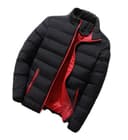 Men's Long Sleeve Cotton Padded Winter Jacket 2025 Zipper Down Coat Stand Collar Plus Size Outdoor Jacket - 1