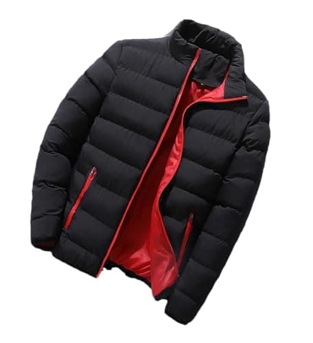 Men's Long Sleeve Cotton Padded Winter Jacket 2025 Zipper Down Coat Stand Collar Plus Size Outdoor Jacket