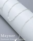 Maynor 2 Stück Halskette Damen Silber 925 Silberkette Damen 925 ohne Anhänger Sterling Silber für Stapelbar Hängend Anhänger Wasser Wellen Kette Frauen Schmuck 38CM/42CM - 6