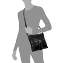 FIRENZE ARTEGIANI. Altino borsa a tracolla donna. Vera pelle con finitura Dollaro. 27 x 6 x 25 cm. Colore: nero, Nero, Utility - 4