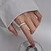 Huianpen Anillo de Plata, Anillo Cuadrado Redondo Geométrico Cuadrado Geométrico de Personalidad Femenina, Anillo de Dedo Índice de Anillo Abiertoanillo de plata, Apertura regulable - 4