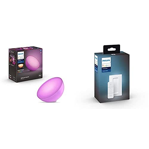 Philips Hue Go 2.0 White and Colour Ambiance Hue Go 2.0 Smart Portable Light with Bluetooth, with Hue Dimmer Switch, Works with Alexa and Google Assistant [Energy Class A++]
