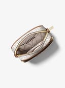 Michael Kors Jet Set Travel Signature PVC Medium Logo Chain Crossbody Flight Bag (Vanilla) - 7