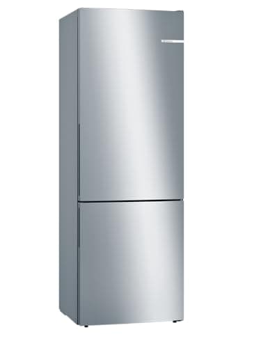 Bosch Home & Kitchen Appliances KGE49AICAG Serie 6 Freestanding Fridge Freezer with Easy Clean and VitaFresh, 201cm Low Frost, 419L capacity, 70cm XL wide, Inox