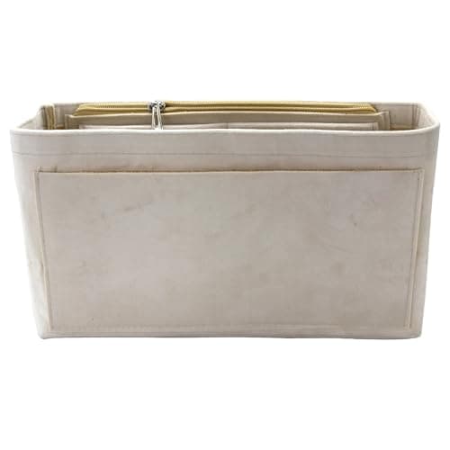 banbeln Organizador de bolso, organizador de bolsas de gamuza, material de gamuza, bolsa suave y no daña (Beige, Medium)
