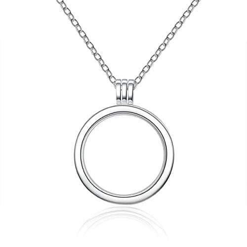 Collane con Pendente Medio Galleggiante in Argento Sterling 100% 925 Misura 7 ciondoli Petite Stile per Gioielli da Donna