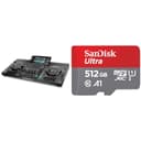 Denon DJ SC LIVE 4 - Standalone DJ-Controller, 4-Kanal Mixer & SanDisk Ultra Android microSDXC UHS-I Speicherkarte 512 GB + Adapter - 1
