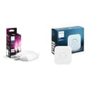 Philips Hue White & Color Ambiance E14 LED Leuchten 2-er Pack (470 lm) & Bridge. Smart Home Automation Works with Alexa, Google Assistant and Apple Homekit - 1