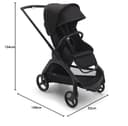 Bugaboo Dragonfly City-Kinderwagen, leichter, kompakter Kinderwagen mit Vierradfederung, einhändig zusammenklappbar, XL Untergestellablage, Gestell in Black und Sonnendach in Midnight Black - 8