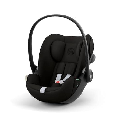 CYBEX Gold Babyschale Cloud G i-Size Comfort, Inkl. Neugeboreneneinlage, Ab Geburt bis ca. 24 Monate, Für Kinder ab 40 cm bis 87 cm, Max. 13 kg, Magic Black