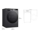 LG F4DR6009AGM - Lavadora Secadora Inteligente, 9/6kg, AI Direct Drive, 1400rpm, Carga Frontal, TurboWash 360º, Vapor Steam, Serie 600, Inox Grafito - 4