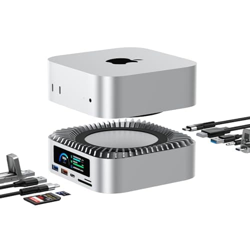RayCue All-in-One Dock für Mac mini M4 mit 8TB SSD, 4K60Hz HDMI, USB-C & USB-A (10G/5G), SD/TF, Audio - 2024 Mac mini M4 Dockingstation