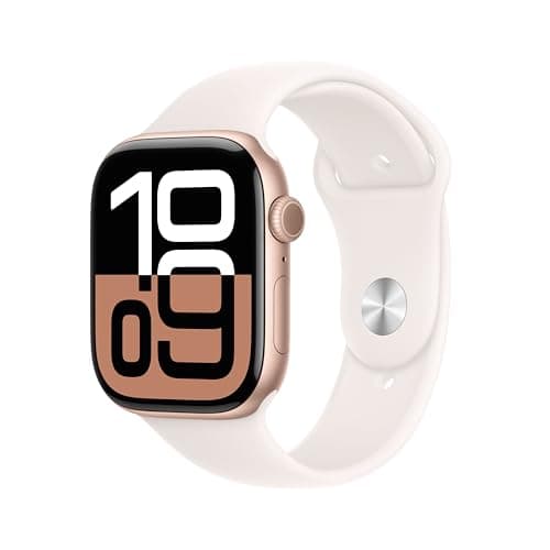 Apple Watch Series 10 GPS + Cellular 46 mm Smartwatch con cassa in alluminio e cinturino Sport Loop Rosa fard - M/L. Fitness tracker, app ECG, display Retina always-on, Carbon Neutral