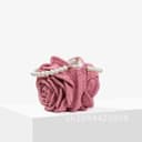 SFOIKVG Borsa uncinetto Borsa a mano con pochette a forma di fiore rosa, borsa a in tessuto jacquard all'uncinetto per le Vacanze Giornaliere(Rose) - 3