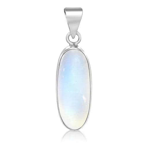 Unique Gems 925 Sterling Silver Rainbow Moonstone 8.2ct Classic Silver Pendant for Women