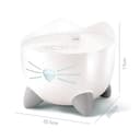 Catit PIXI Drinking Water Fountain for Cats, White, Automatic Pet Drinking Fountain with Triple Action Carbon Filter, Refill Level Window and LED Nightlight - 3