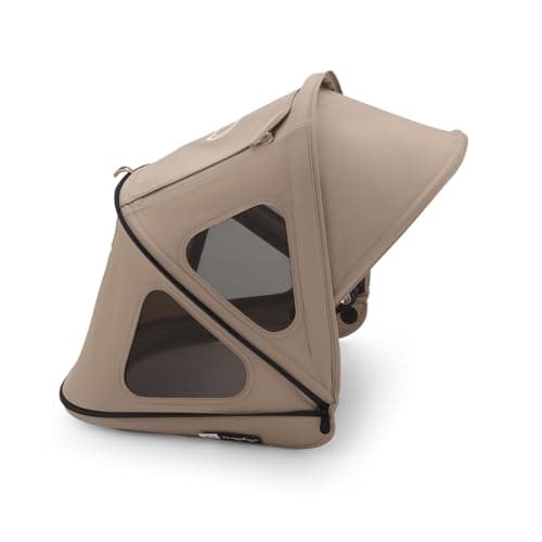 Bugaboo Dragonfly Sun Canopy with Ventilation Windows, Extendable for Extra and Optimal Sun Protection, Water Repellent, Dune Taupe
