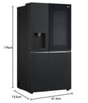 LG GSGV81EPLL Frigorifero Americano Side By Side InstaView, 635L, Frigorifero Total No Frost, Wi-Fi, Door & Linear Cooling, Dispenser Acqua e Ghiaccio Senza Allaccio, Fresh Balancer, Nero Opaco - 23