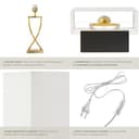 tectake® lampada da scrivania moderna, 60W, luce antiabbagliamento, paralume in tessuto, lampada da comodino struttura in ferro rivestito, base stabile, bajour comodino, design elegante - Color Ottone - 4