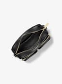 Michael Kors Jet Set Travel Medium Leather Messenger Bag Black - 4