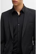 HUGO Camicia da uomo Kenno slim fit in jersey elasticizzato, Nero , 38 - 6