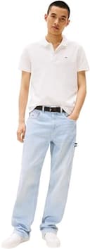 Tommy Jeans Herren Poloshirt Kurzarm Slim Placket Slim Fit, Weiß (Ecru), XXL - 3