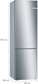 Bosch KGE39ALCA Serie 6 Kühl-Gefrier-Kombination, 201 x 60 cm, 249 L Kühlen & 88 L Gefrieren, VitaFresh längere Frische, LowFrost seltener abtauen, LED-Beleuchtung gleichmäßige Ausleuchtung - 3