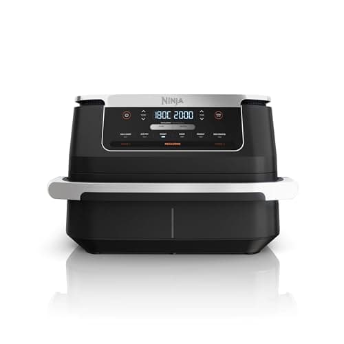 Ninja FlexDrawer AF550EU 6 Litre Black Dual Zone Air Fryer Large Drawer 6-in-1 Oil Free Hot Air Fryer Roast Baking Max Crisp Non-Stick Dishwasher Safe Parts