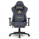 Symino Large Gaming Chair, Computer Chair with Footrest, Headrest and Extra Large Lumbar Support, Ergonomic PC Chair, Height Adjustable Rotating Task Chairs, Grey - 1