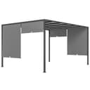 Outsunny 3(m) x 4m Pergola with Solar LED Lights, Sliding Roof Garden Gazebo, Steel Frame Outdoor Sun Shade Shelter for Balcony Patio Porch (Dark Grey) - 1