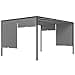 Outsunny 3(m) x 4m Pergola with Solar LED Lights, Garden Gazebo with Sliding Roof, Steel Frame, Outdoor Sun Shade Shelter for Patio Balcony Porch, Dark Grey - 1