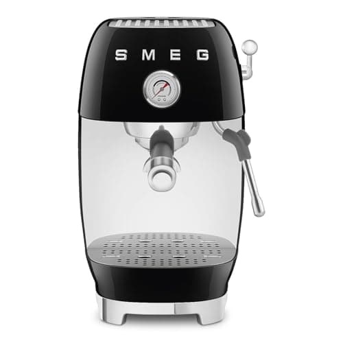 Smeg, Manuelle Espressomaschine ECF03BLEU, Thermoblock, Cold Brew Funktion, Dampflanze und Manometer, 1,4 L Tank, 1650 W, Schwarz