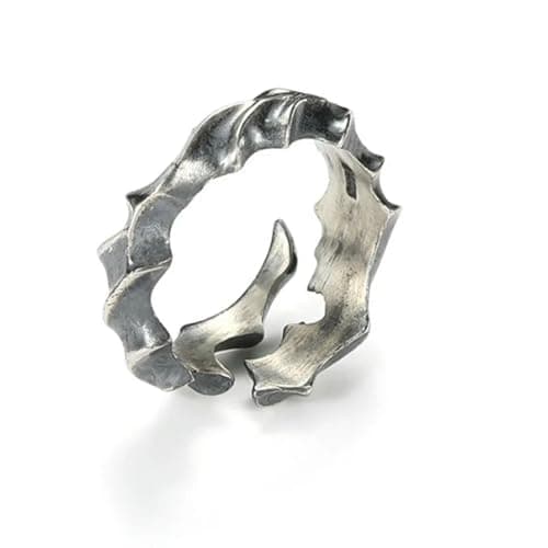 GWSGSFAS Retro Branch Vine Pattern Ring Men's Jewellery New Arrival 925 Silver Open Creative Index Finger Accessories Silver