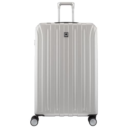 DELSEY PARIS Titanium Hardside Expandable Luggage with Spinner Wheels, Silver, Checked-Large 29 Inch, Titanium Hardside Expandable Luggage with Spinner Wheels