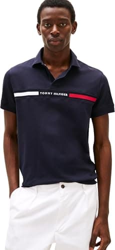 Tommy Hilfiger Herren Poloshirt Kurzarm Chest Insert Regular Fit, Blau (Desert Sky), M